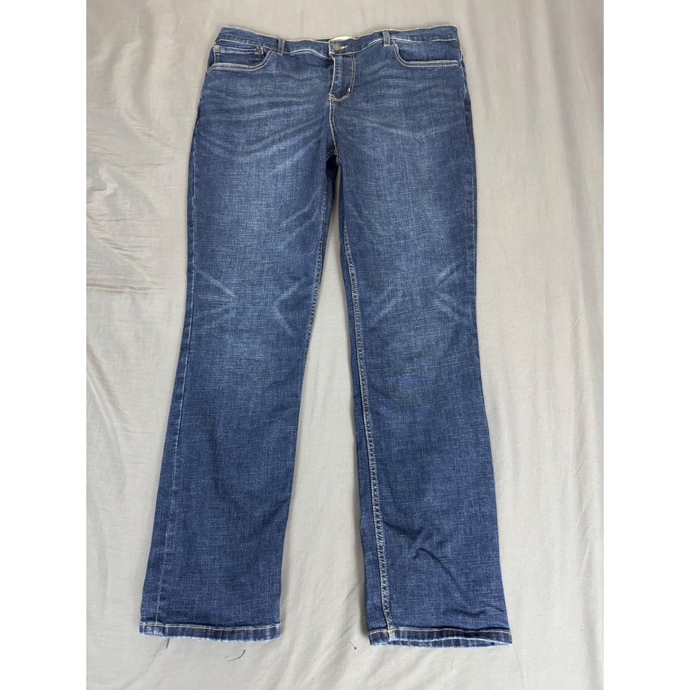 Oliver Logan Women Blue Straight Leg Stretch Denim Jeans 36 L32 (36x31)